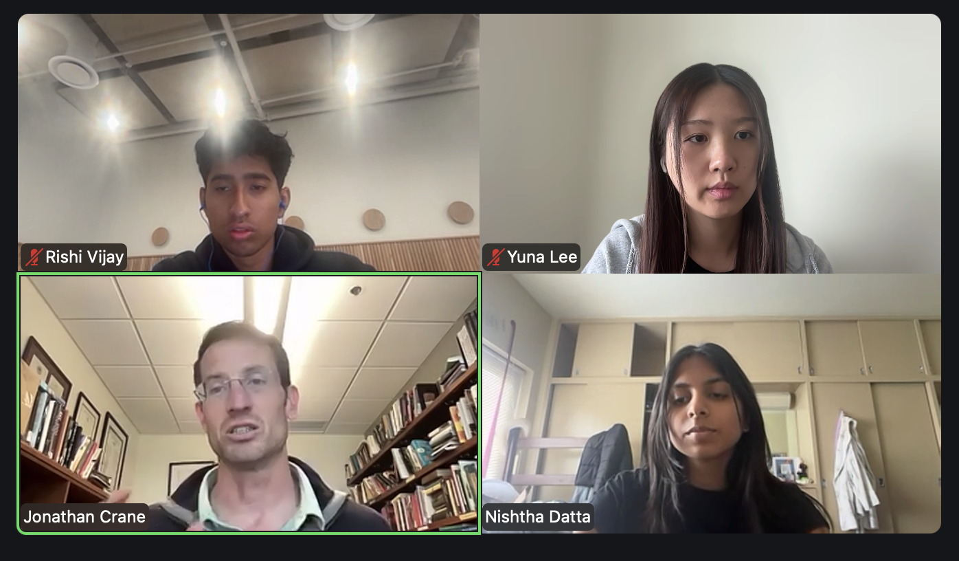 Advisory board meeting with Dr. Crane